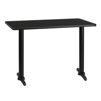 Flash Furniture XU-BLKTB-3042-T0522-GG 42" Rectangular Black Laminate Table Top with 22" Height Base